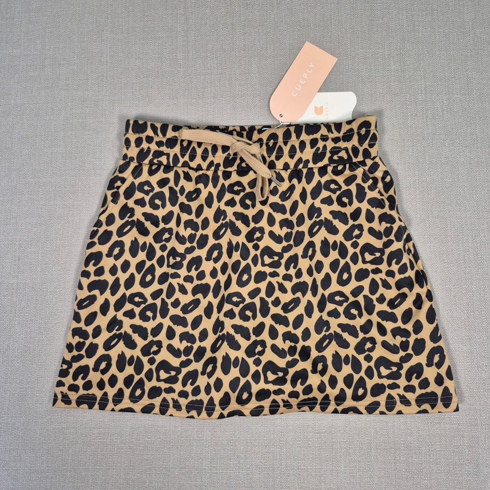 Cueply Leopard Print Skort Tan Black Drawstring Waist Activewear Women Size M